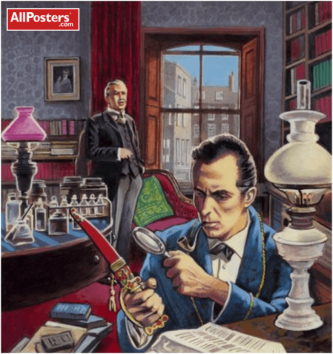 Holmes and Watson at 221B Baker Street illustration
